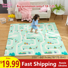 Load image into Gallery viewer, 180X200CM Baby Mat 1CM Thickness Cartoon XPE Kid Play Mat Foldable Anti-skid Carpet Children Game Mat