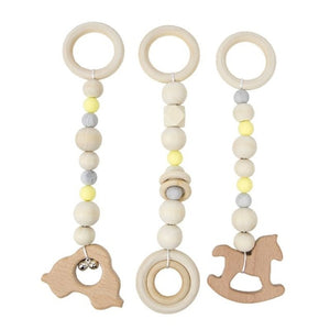 3 Pcs/set Nordic Baby Gym Frame Game Pendants Sensory Nursery Ring-pull Toy Wooden Clothes Rack Kids Room Decoration Gifts