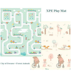 180X200CM Baby Mat 1CM Thickness Cartoon XPE Kid Play Mat Foldable Anti-skid Carpet Children Game Mat